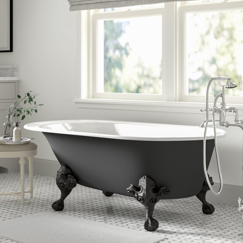 Matte Black Clawfoot Bathtub For Modern, Modern Bathroom With Clawfoot Bathtub
