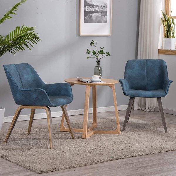 51 Leather Faux Chairs That, Blue Faux Leather Armchair