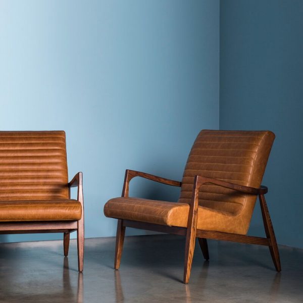 51 Leather Faux Chairs That, Lounge Chair Leather And Wood