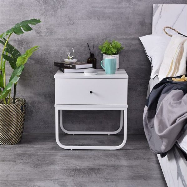 Norsk 2 Drawer White High Gloss Bedside Table Perfect For Your Home White 