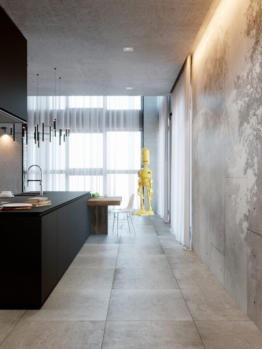 black and grey kitchen | Interior Design Ideas