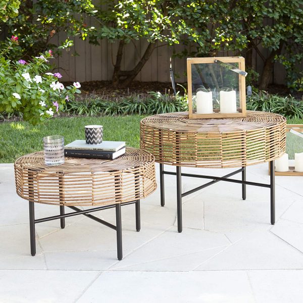51 Outdoor Coffee Tables To Center Your, Round Wicker Coffee Table Outdoor
