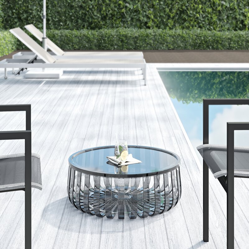 Modern Plastic Outdoor Coffee Table, Designer Outdoor Furniture