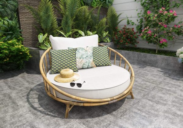 Round Pool Lounger Off 55, Outdoor Patio Bed Furniture