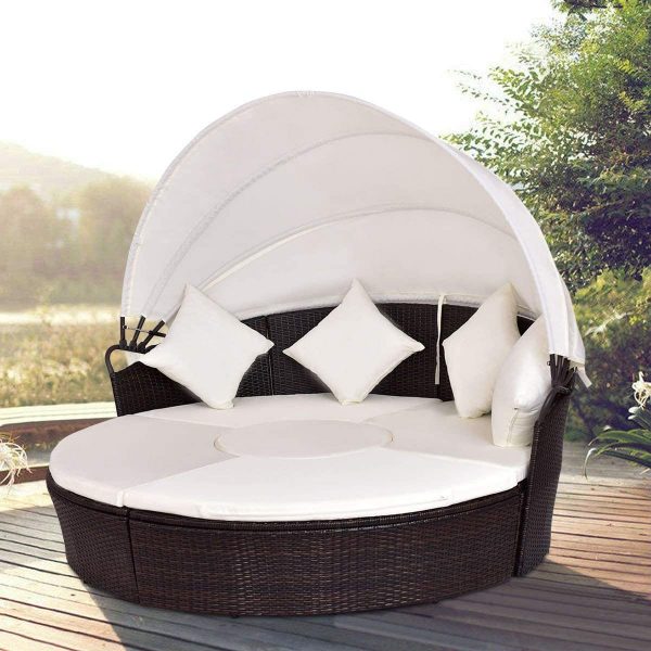 51 Outdoor Daybeds For Indulgent, Round Outdoor Bed With Canopy
