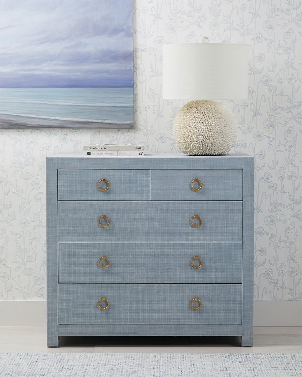 51 Dressers That Strike The Perfect Mix, Light Blue Dresser With Gold Hardware