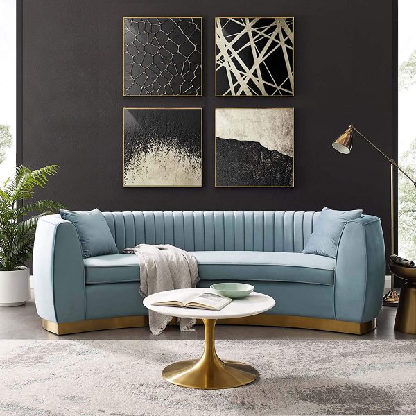 51 Curved Sofas That Make Lounging Look, Elegant Leather Living Room Sets Uk
