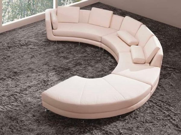 51 Curved Sofas That Make Lounging Look, Elegant White Leather Sofas