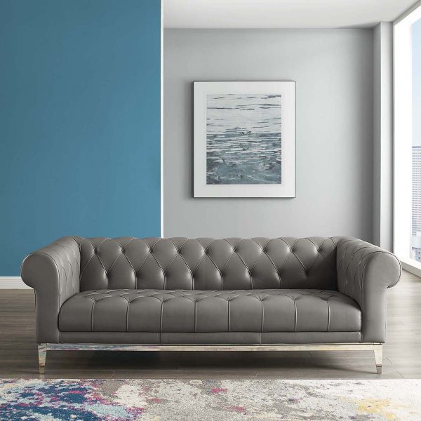 51 Leather Sofas To Add Effortless, Grey Leather Furniture Living Room Ideas
