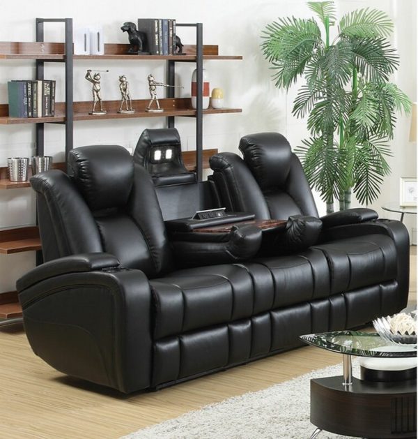 51 Leather Sofas To Add Effortless, Leather Reclining Sofa With Cup Holders