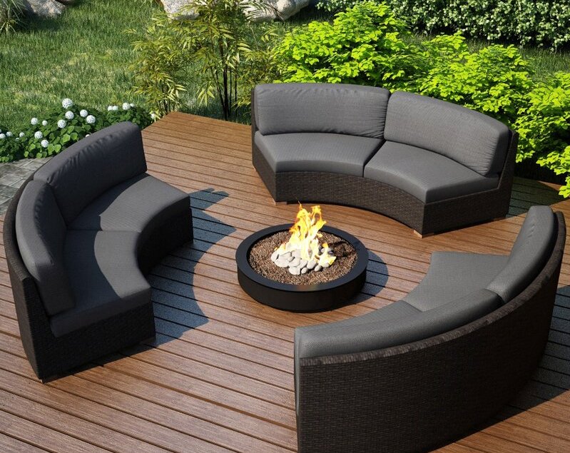 Modular Curved Sectional Sofa For Patio, Outdoor Circular Couch