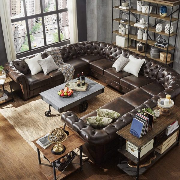 51 Curved Sofas That Make Lounging Look, Leather Round Sofa
