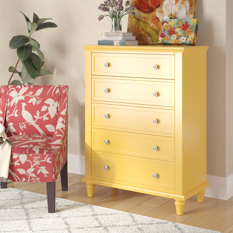 Yellow Dresser With Chrome Knobs Bright, Yellow Dresser Ideas