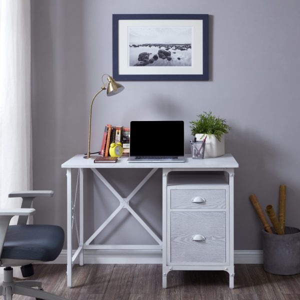 51 White Desks To Brighten Your, Small White Desk With File Drawer