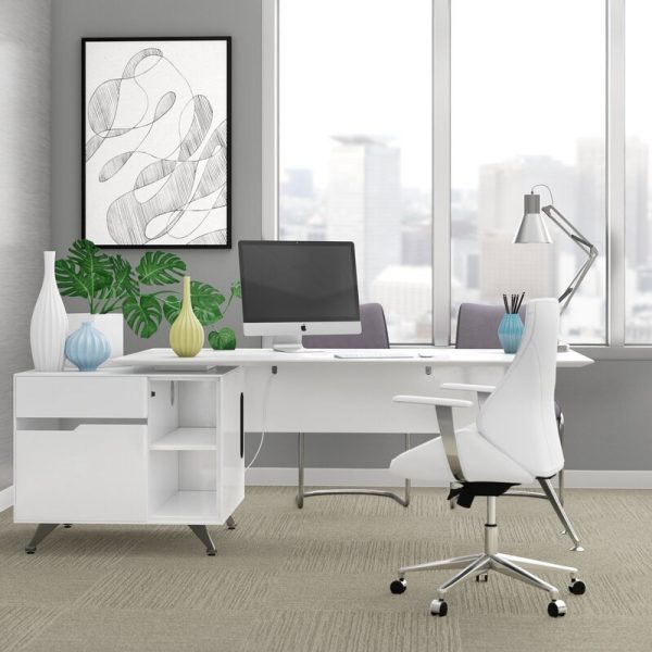 51 White Desks To Brighten Your, White Desk With Locking File Drawer