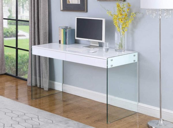 Thin White Desk Off 72 Otostech Com, Narrow White Desk With Storage
