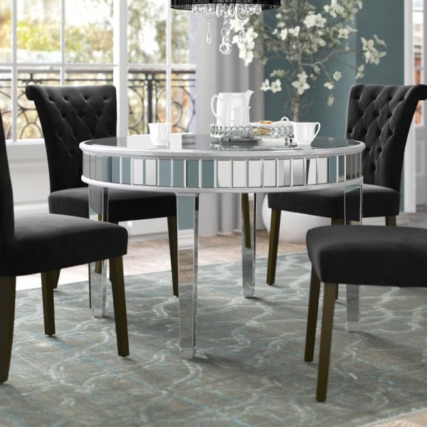 Round Mirrored Dining Table And Chairs, Round Mirrored Dining Table Set