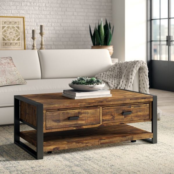 51 Wood Coffee Tables To Create A Cozy, Wrought Iron And Timber Coffee Table