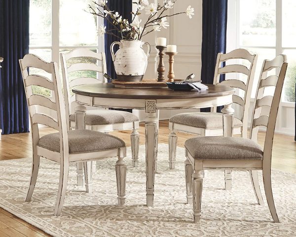 Oval And Racetrack Shaped Dining Tables, Distressed Round Dining Table Set