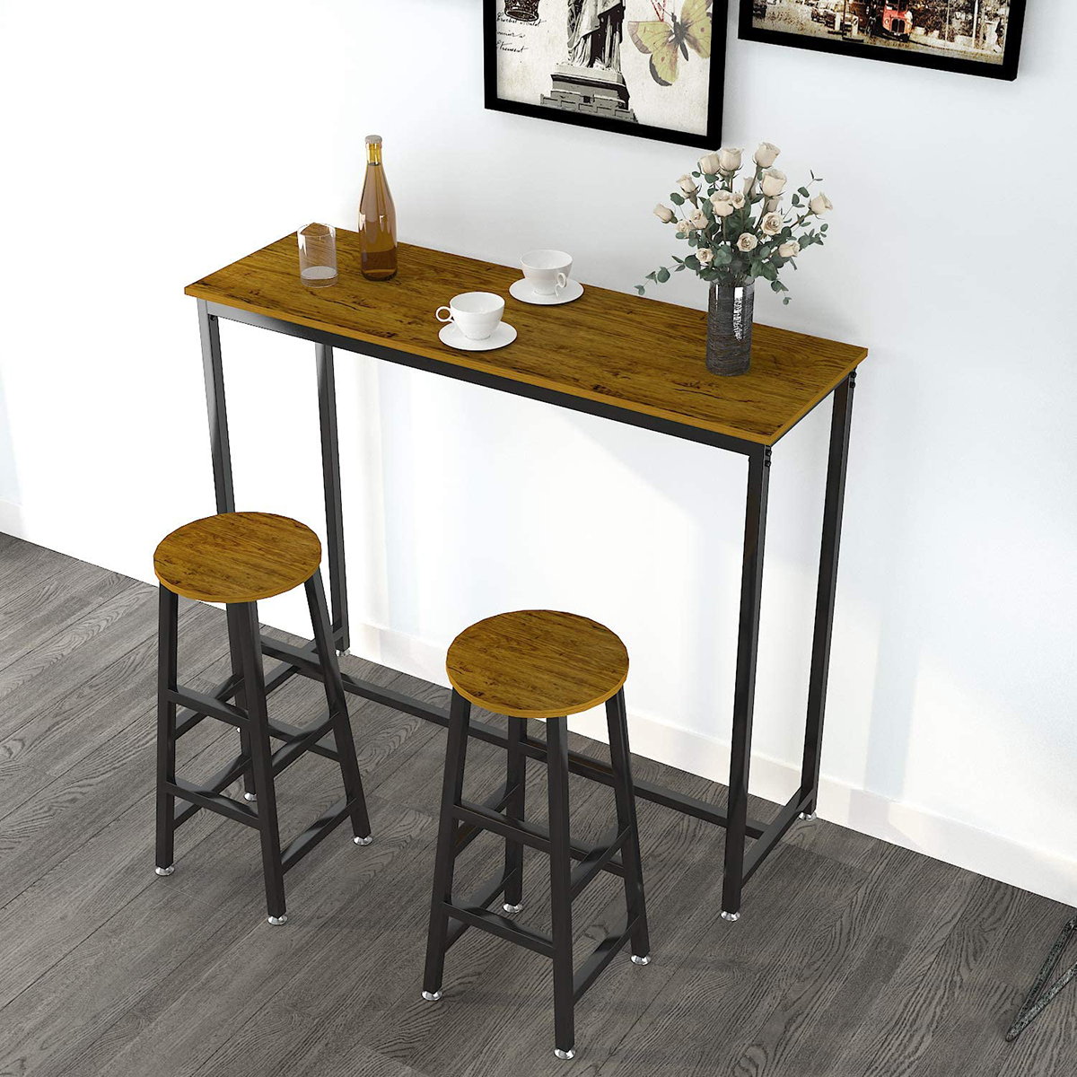 Small Rectangular Dining Table With, Small Bar Table And Stools