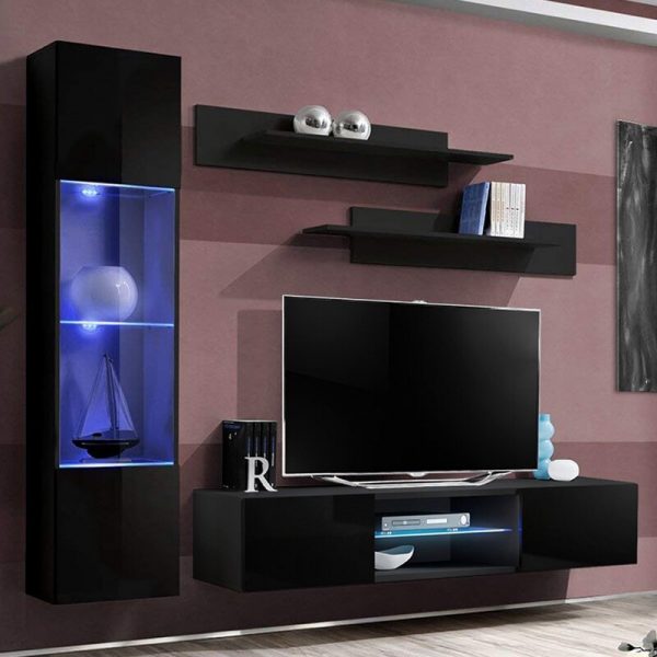 51 Floating Tv Stands To Binge Your Favorite Shows In Style - Black Tv Stand Wall Shelf