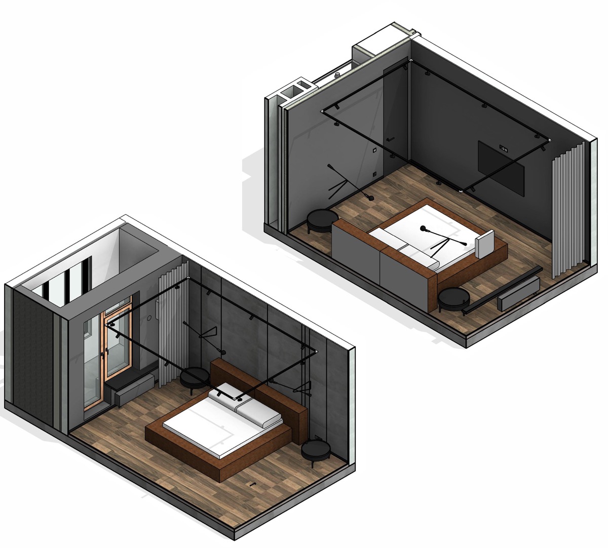 bedroom 3D drawing | Interior Design Ideas