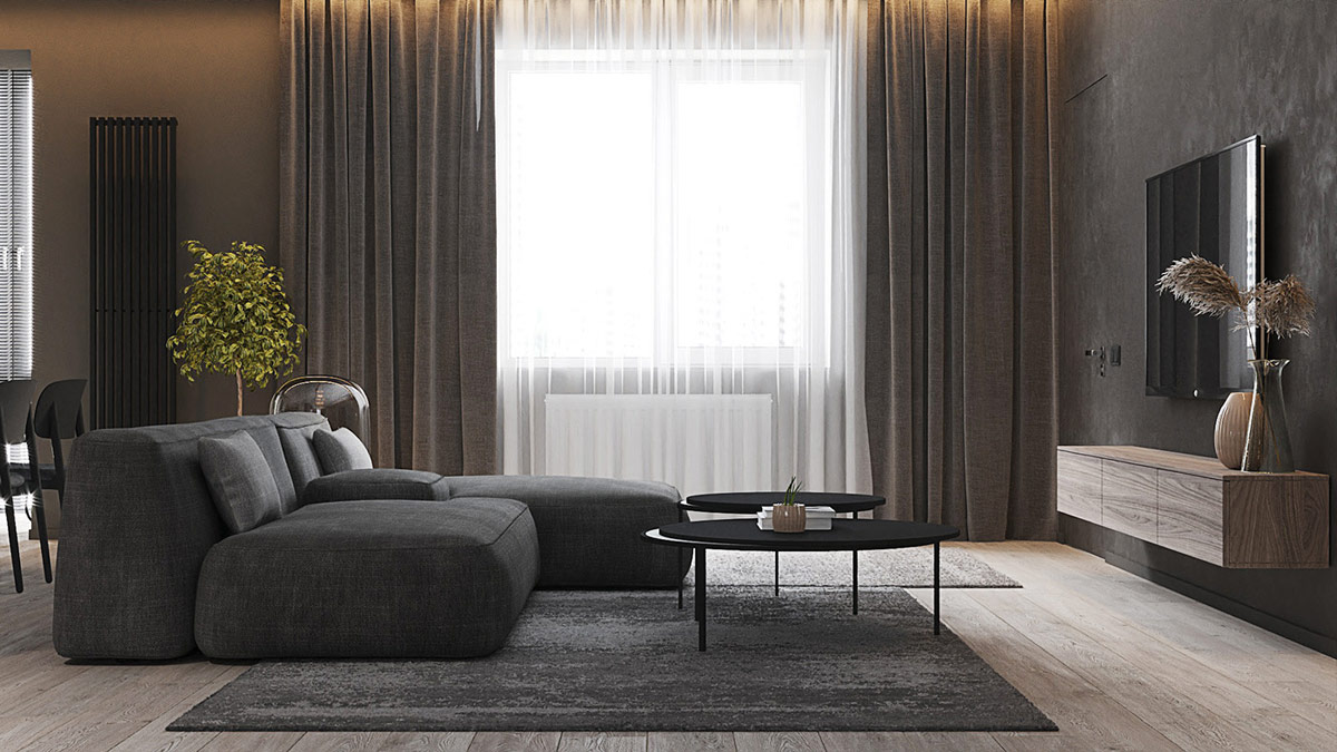 Dark Grey Rug Interior Design Ideas, Living Room With Dark Grey Rug