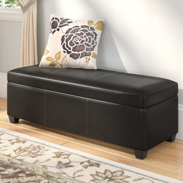 51 Benches That Catch The Eye, Black Leather Storage Bench Seat