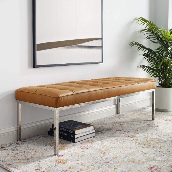 51 Benches That Catch The Eye, Brown Leather Hallway Bench