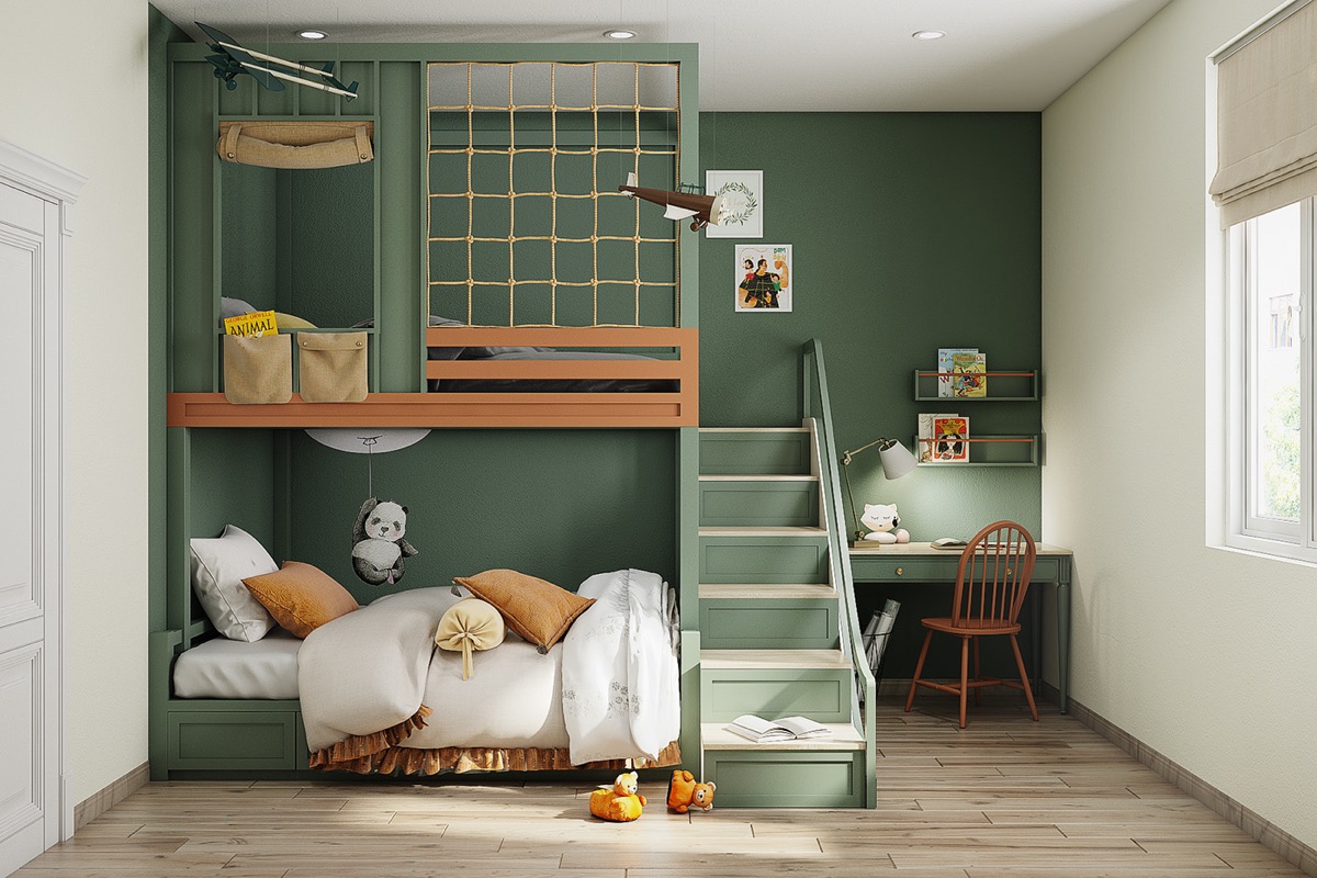 dark green kids room | Interior Design Ideas