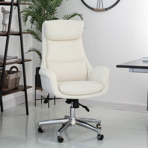 51 White Office Chairs To Brighten Your, White Leather Office Chairs