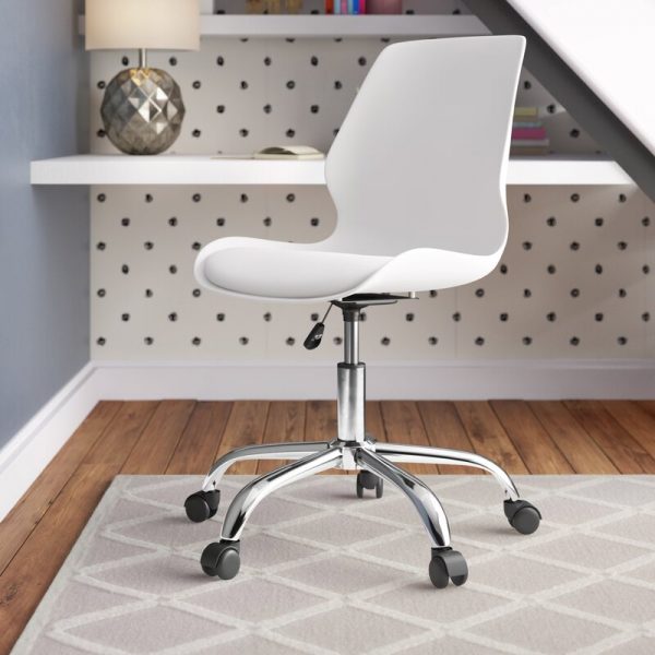51 White Office Chairs To Brighten Your, Modern Task Chair With Arms