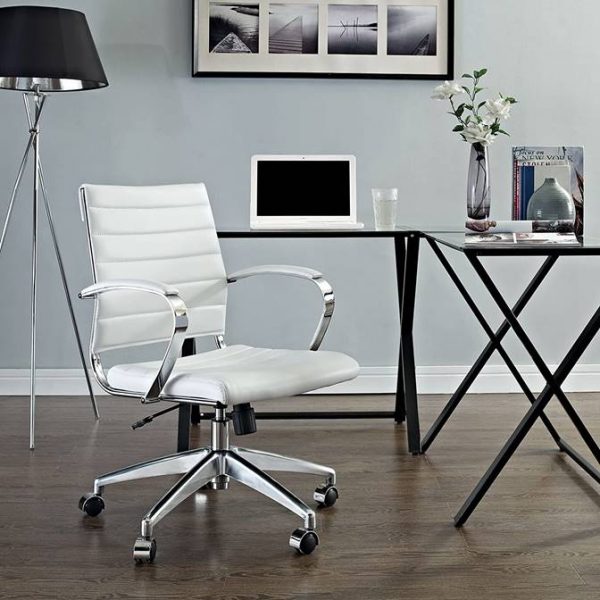 51 White Office Chairs To Brighten Your, White Leather And Chrome Office Chair