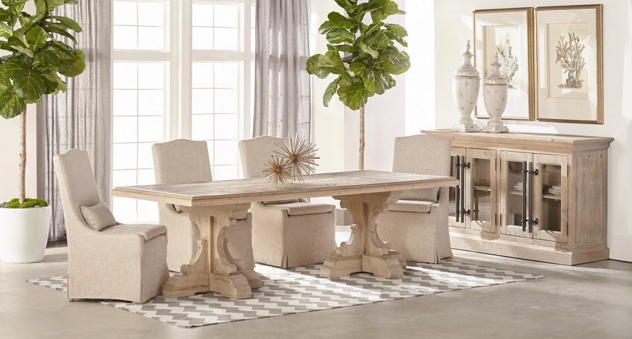 Intricate Pedestal Farmhouse Dining, Country Cottage Dining Room Table
