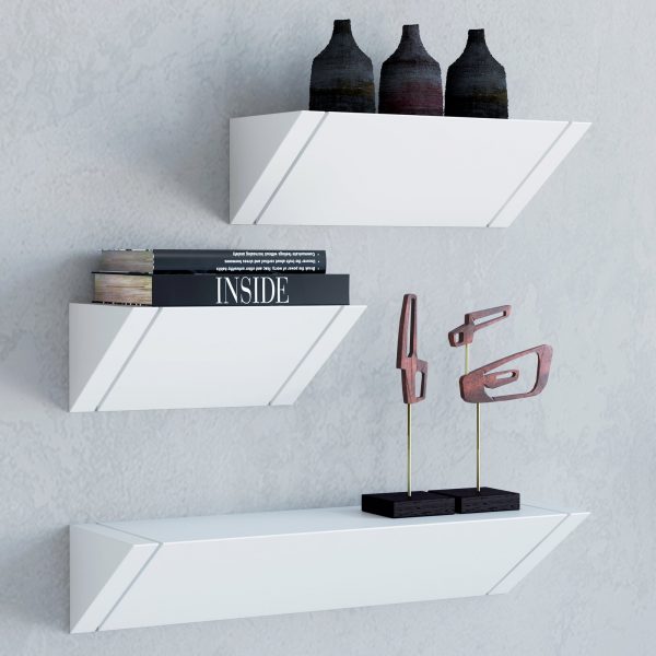 51 Floating Shelves To Reinvigorate, White Floating Shelves With Lights