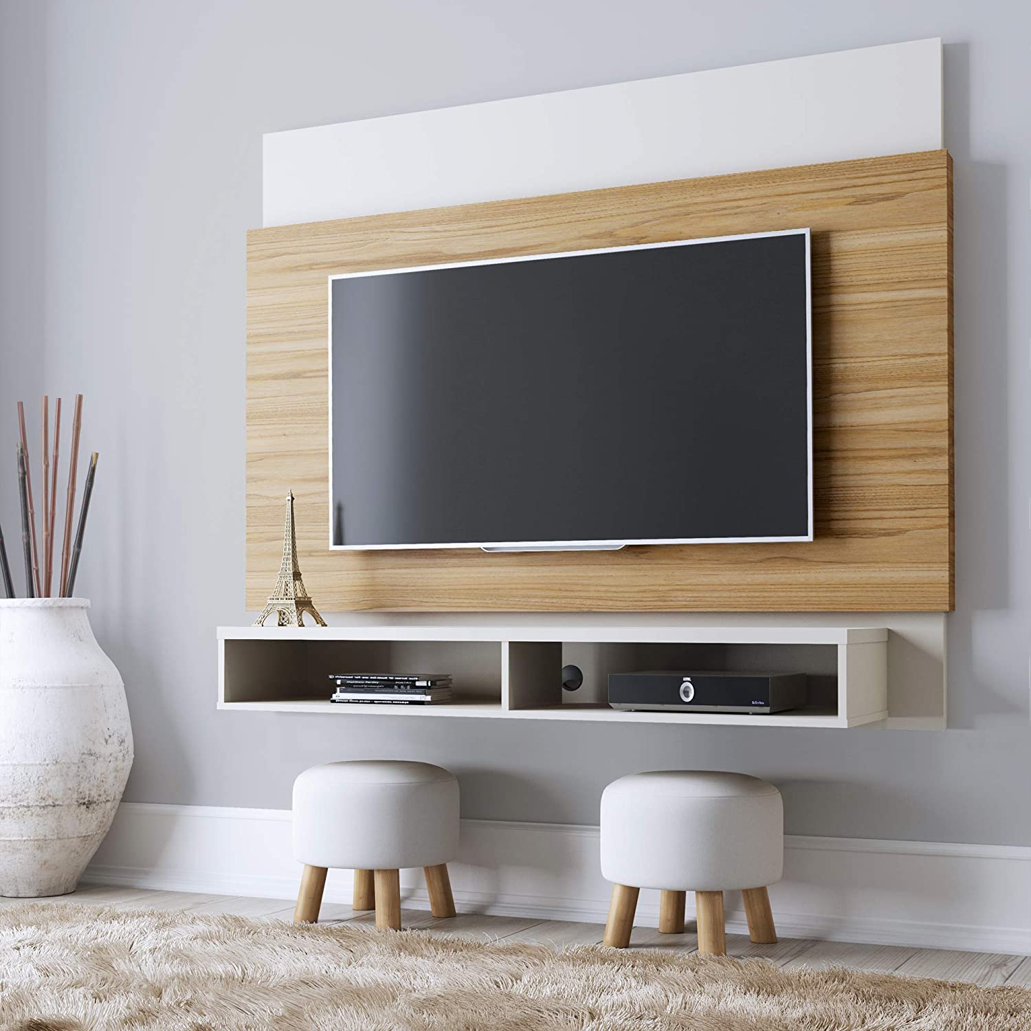 Wall Mounted Television, Mounted Tv With Floating Shelves