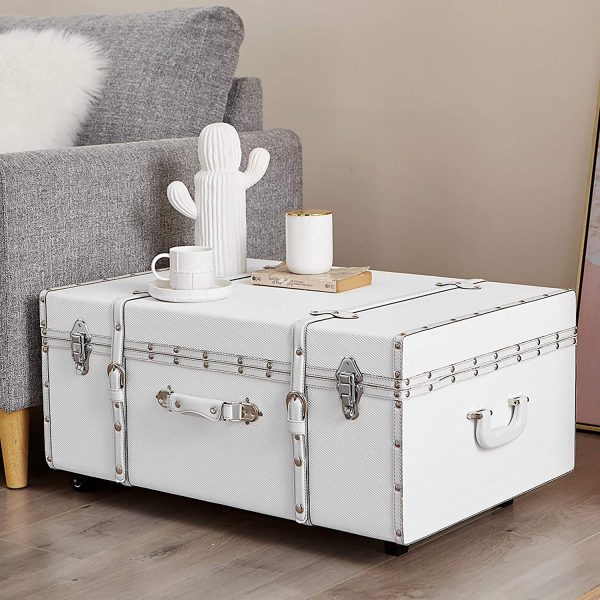 51 White Coffee Tables To Refresh Your, White Treasure Chest Coffee Table