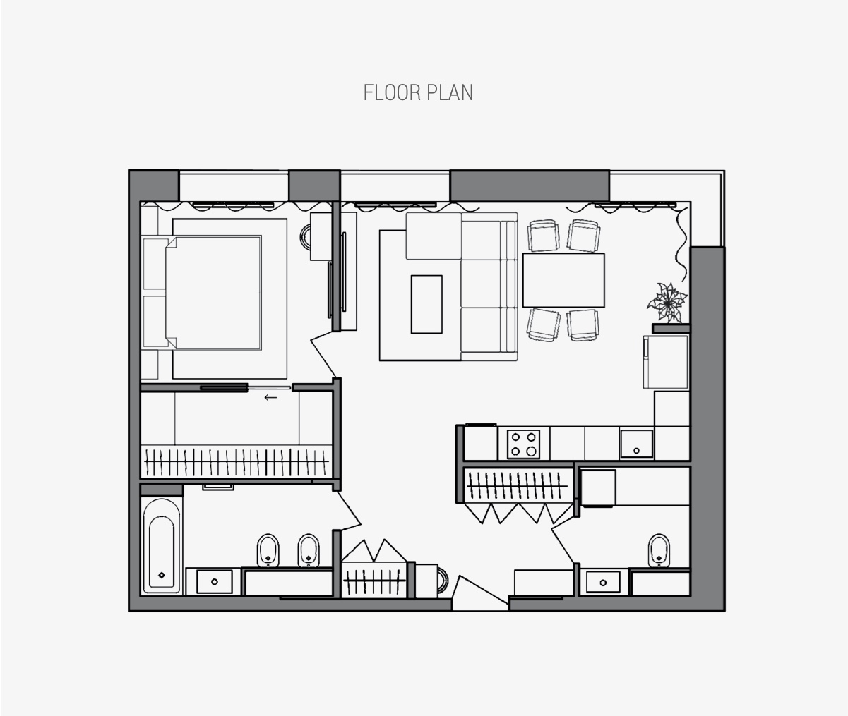 De simple a suave, tres apartamentos de menos de 60 m2 (con planos de planta)