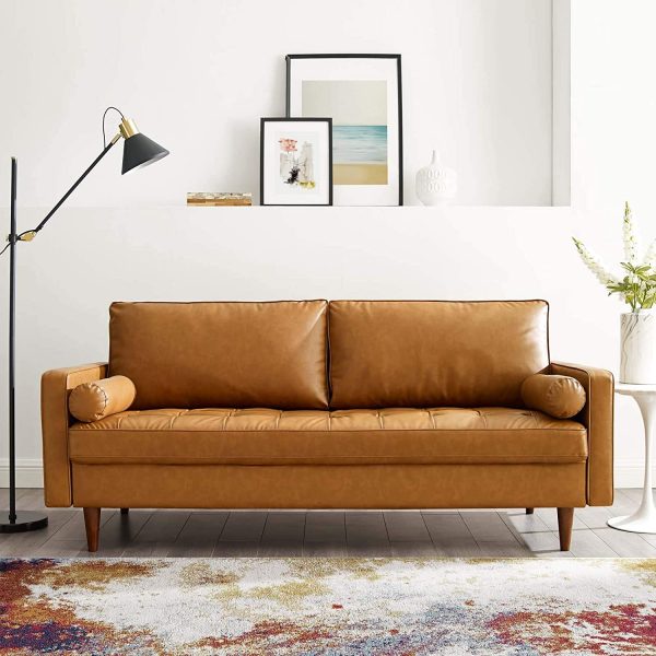 51 Small Sofas For Stylish Space Saving, Camel Color Leather Sofa Set