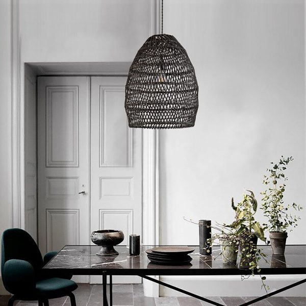 57 Rattan Pendant Lights To Catch The Hottest Trends - Black Rattan Ceiling Lamp