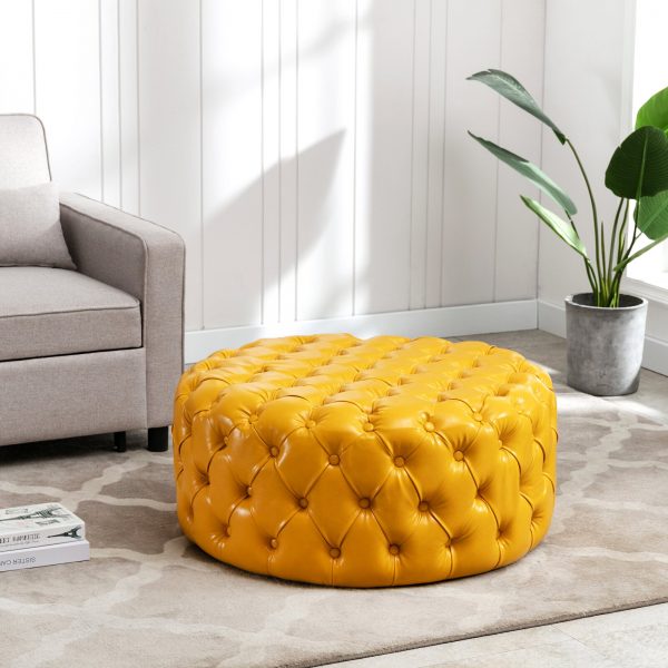 51 Ottomans With Sophisticated Style, Large Round Tufted Ottoman Coffee Table