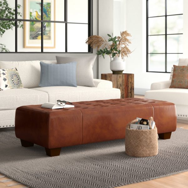 51 Ottomans With Sophisticated Style, Coffee Table Leather Ottoman
