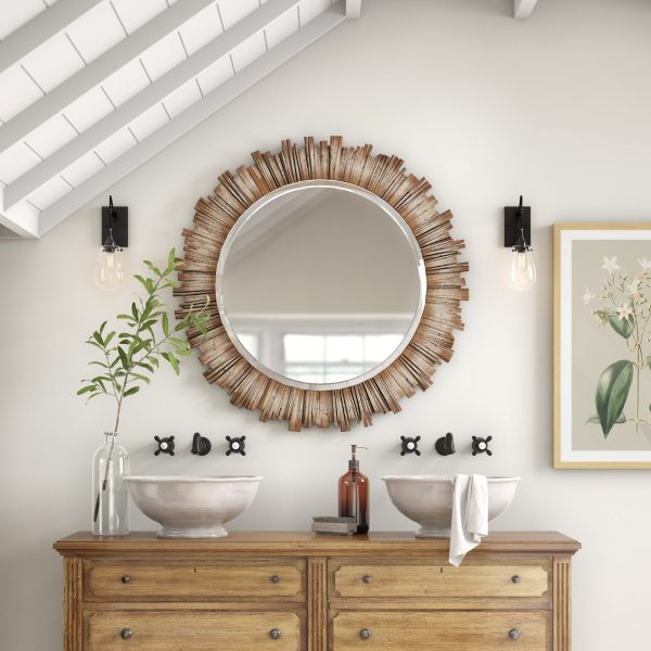 51 Round Mirrors To Reflect Your Face, Large Driftwood Mirror With Shelf