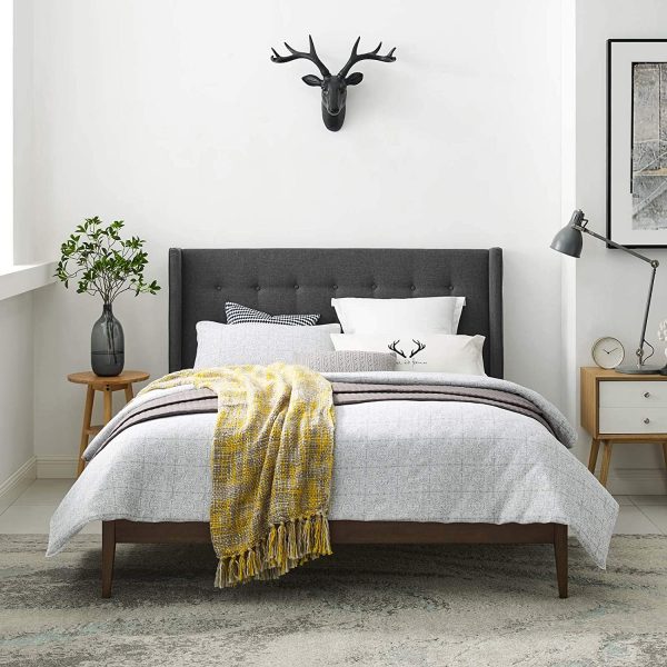 51 Upholstered Beds To Crown Your, Grey Upholstered Bed Frame Queen