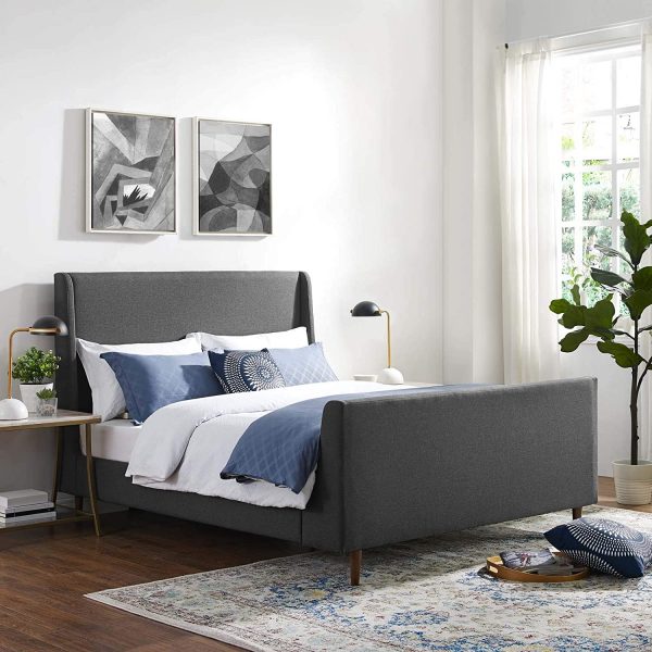 51 Upholstered Beds To Crown Your, Fabric Sleigh Bed Queen