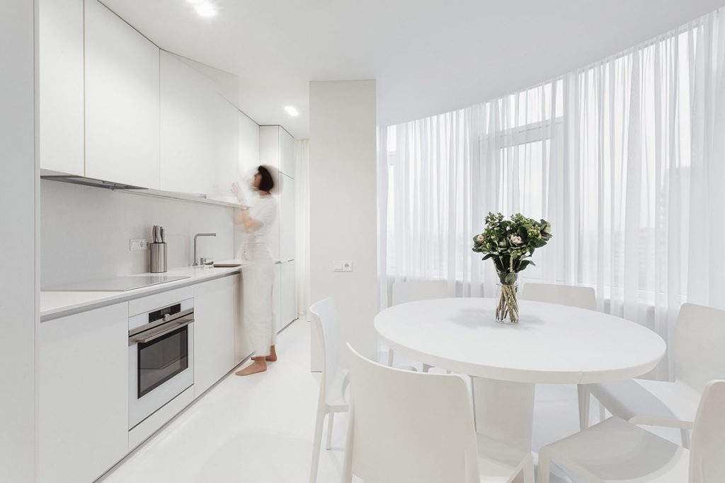 white one wall kitchen | Interior Design Ideas