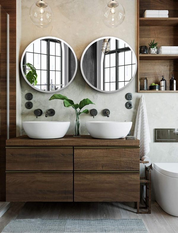 51 Bathroom Mirrors To Complete Your, Round Mirror In Small Bathroom