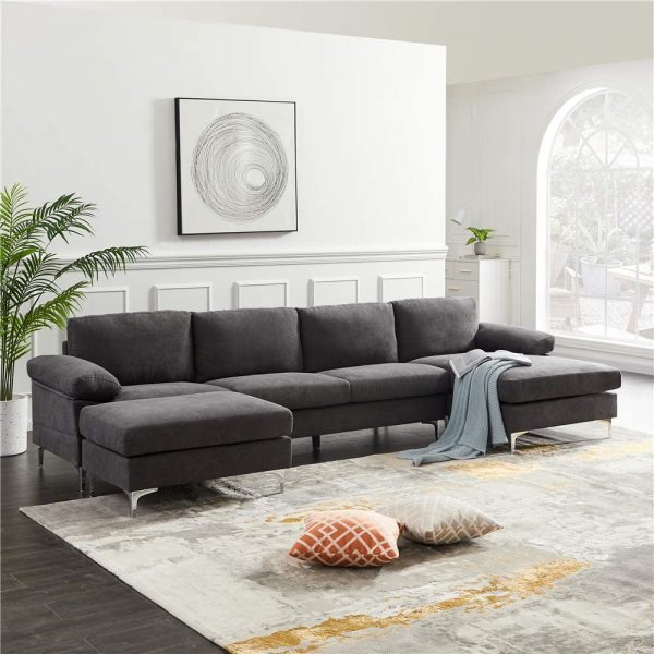 51 Sectional Sofas For Elegant And, Modern Xl Velvet Upholstery U Shaped Sectional Sofa