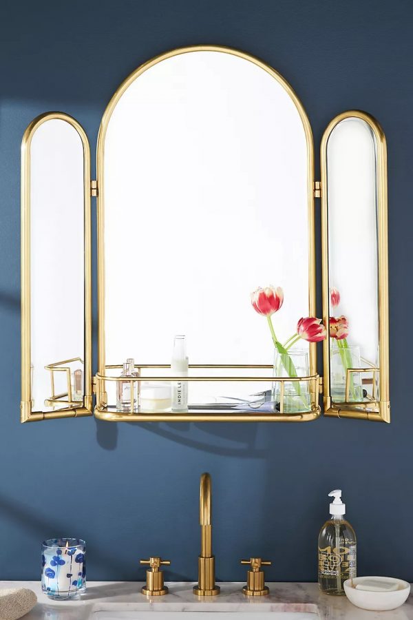 51 Bathroom Mirrors To Complete Your, Silver Arched Vanity Mirror Bathroom