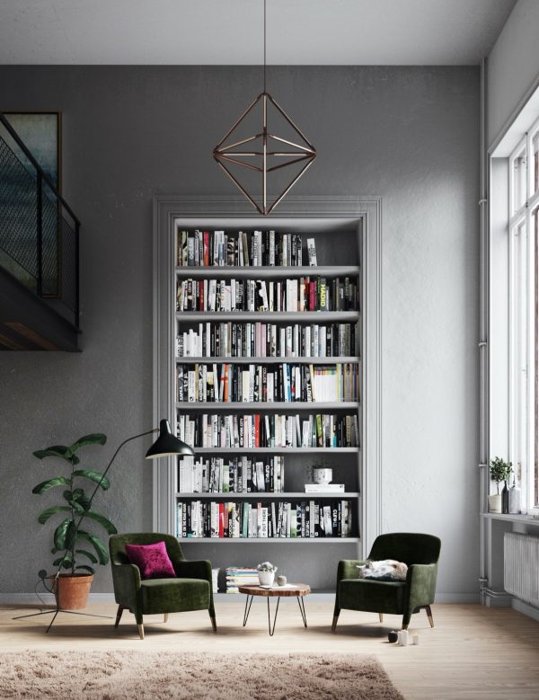 recessed bookcase | Interior Design Ideas